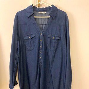 Cato Woman denim long tunic top 18/20W